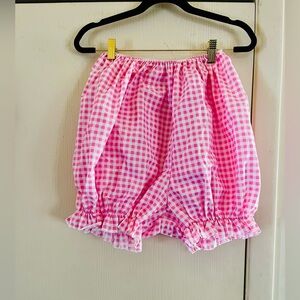 Vtg 60s Handmade Gingham Frilly Festival Coquette Cottagecore Cotton Bloomers S